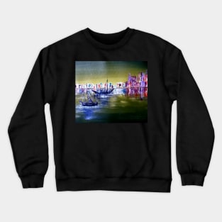 Semi abstract sea scape painting Crewneck Sweatshirt